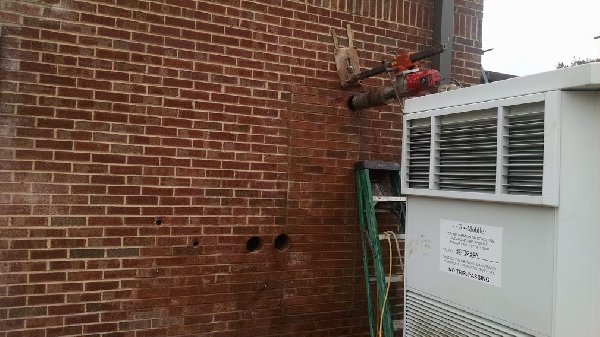Bore Drilled 5 Inch Hole Through Brick Wall - How To Drill A Hole In The Brick Wall